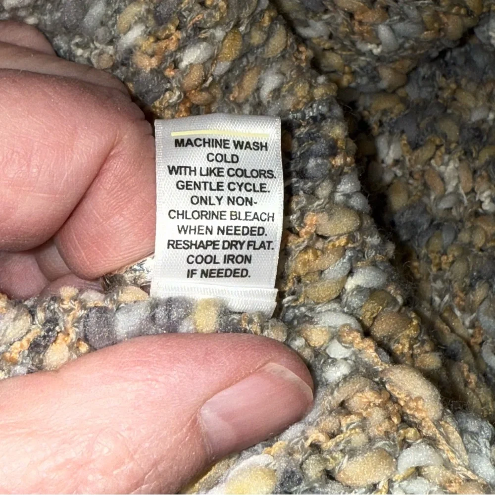 Est. 1946 Cozy Marled Knit Open Front Cardigan Sweater Neutral Gray Tan XL - Picture 7 of 8